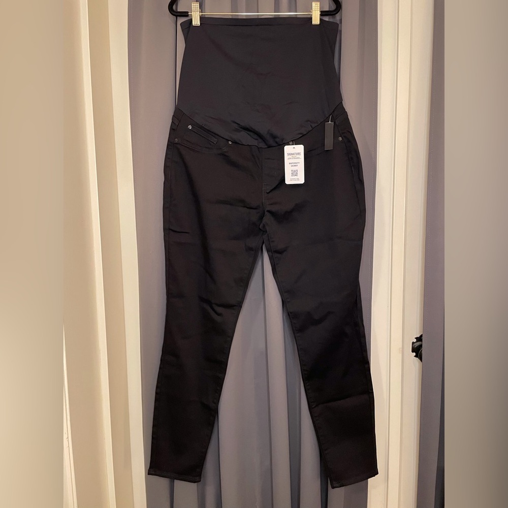 Levi Strauss Signature Gold Maternity Skinny Jeans Black Size XL